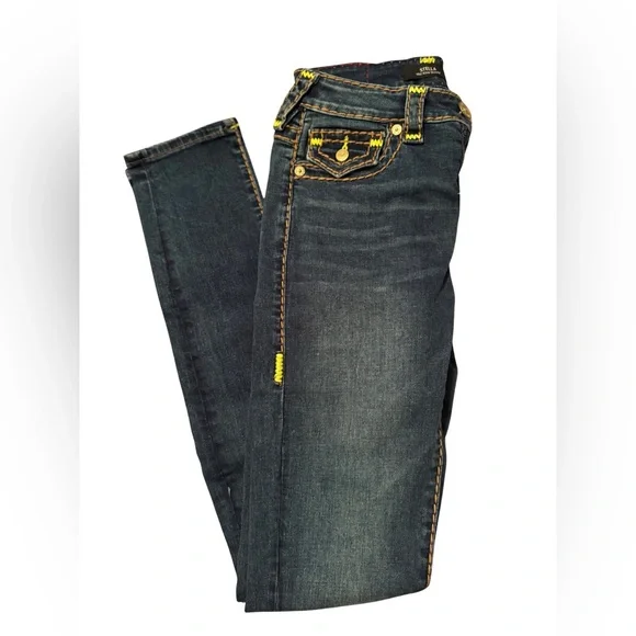 True Religion Stella Midrise Skinny Jeans Size 25 Blue Stretch Denim - Picture 3 of 6
